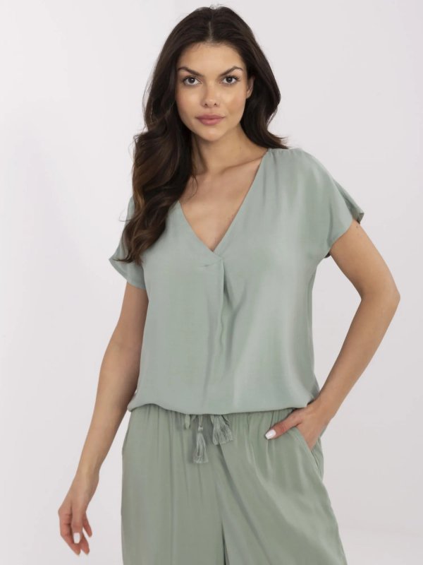 Bluzka-D73761M11171B-pistacjowy rozmiar - M