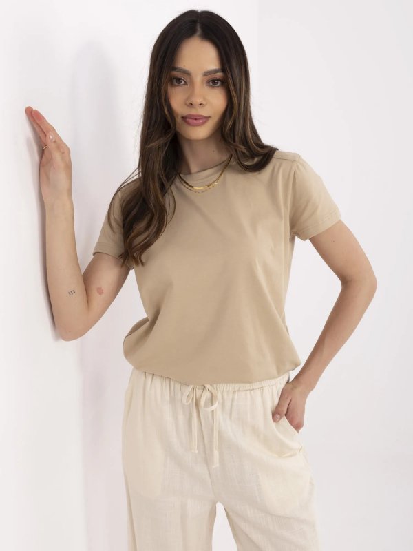 T-shirt-CLM-TS-1640.87-beżowy rozmiar - M