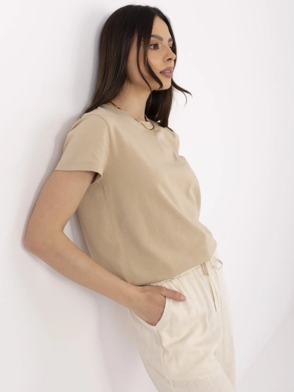 T-shirt-CLM-TS-1640.87-beżowy rozmiar - XL
