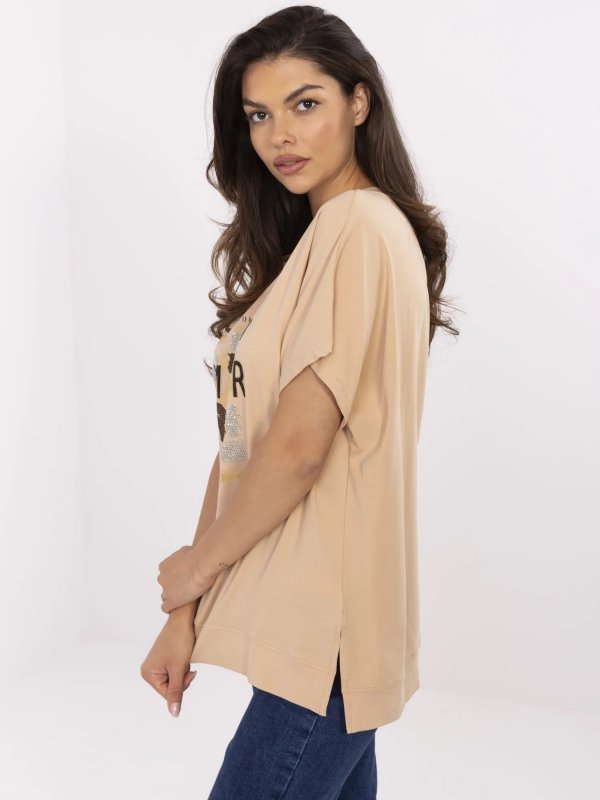 Bluzka-CLM-BZ-1701.81-camelowy rozmiar - L/XL