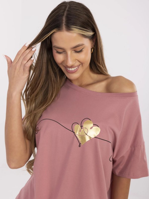 T-shirt-CLM-TS-1017.03-ciemny różowy rozmiar - S