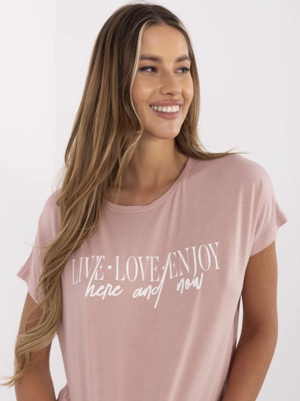 T-shirt-D12100M02737A-jasny różowy rozmiar - XXL