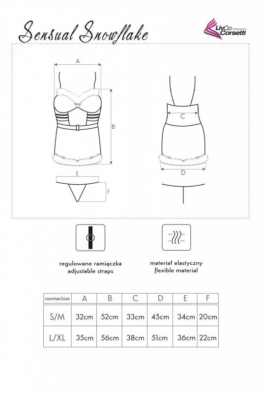 Strój Mikołajki Przebrania Sensual Snowflake LC 90603 rozmiar - S/M