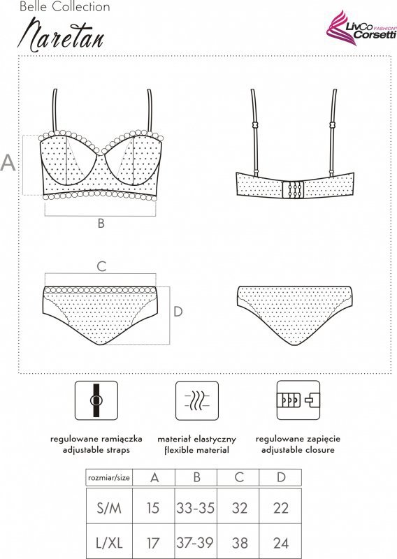Naretan Beżowy Zmysłowy komplet LivCo Corsetti Fashion rozmiar - S/M