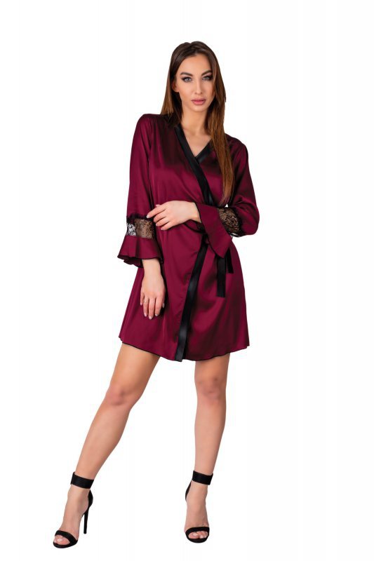 Szlafrok Sussean Cllaret Collection Burgundy Bordowy LivCo Corsetti Fashion rozmiar - S/M
