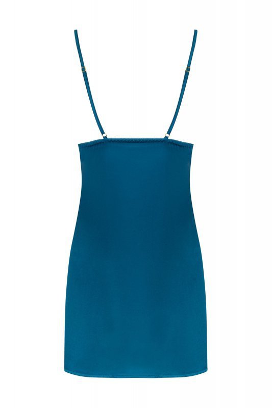 Anamell Turquoise/Turkusowa damska koszulka nocna satynowa LivCo Corsetti Fashion rozmiar - XXL