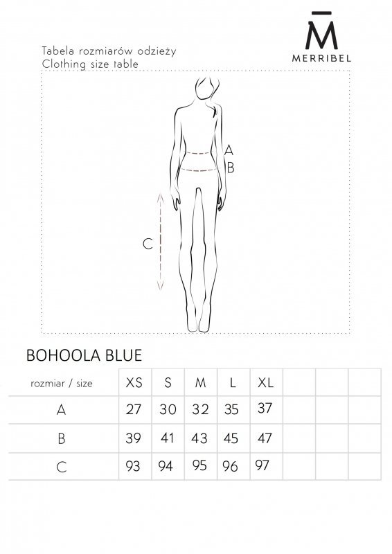 Bohoola Blue/Niebieskie jeansowe spodnie rurki z wysokim stanem Merribel rozmiar - L