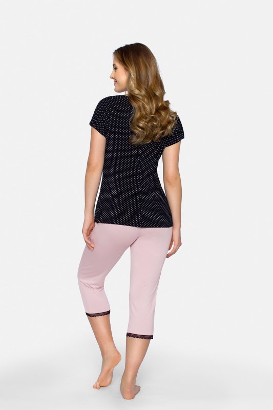 Piżama Damska Model Cleo-P Black/Pink - Babella