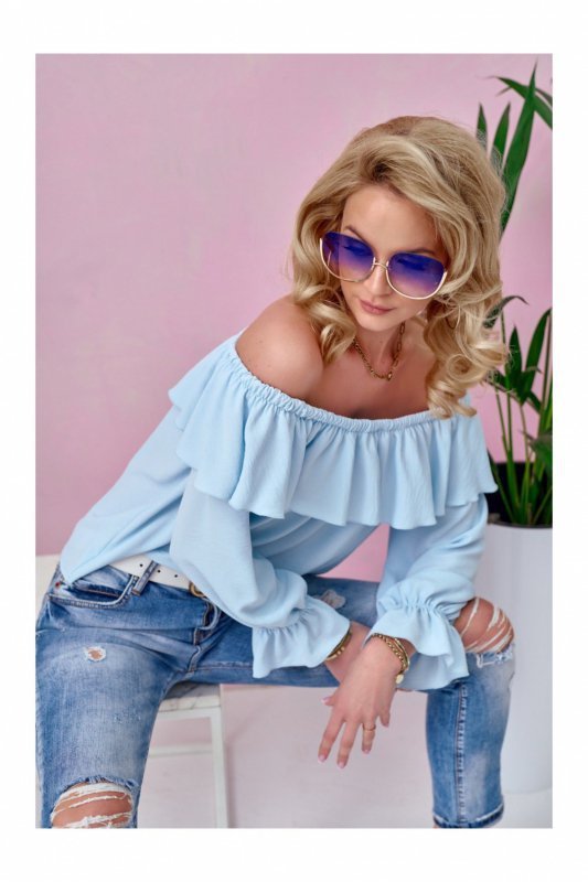 Bluzka Model BLE BLU0116 Błękit - Roco Fashion