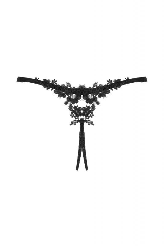 Obsessive Figi stringi otwarte Celia Noir czarne