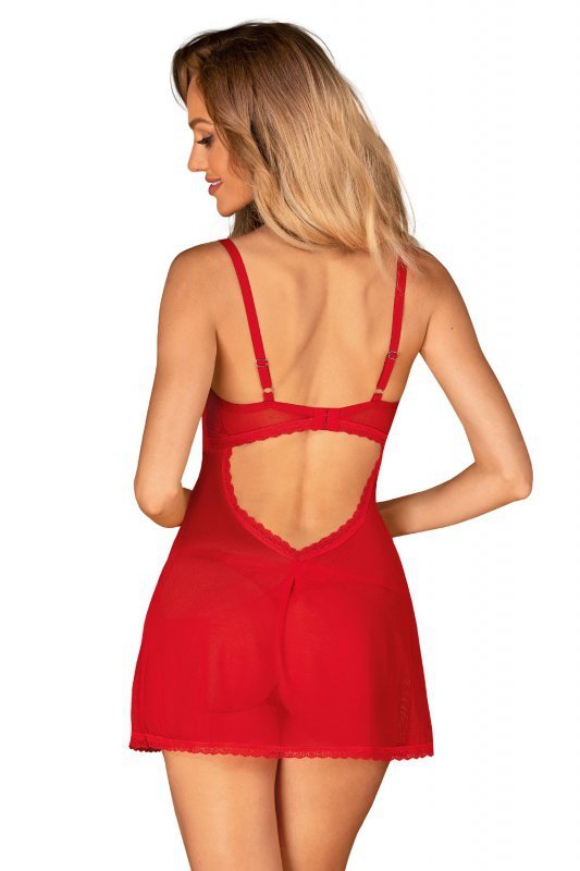 Obsessive Babydoll i stringi Chilisa czerwone
