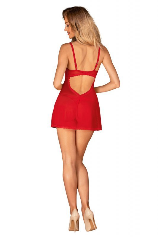 Obsessive Babydoll i stringi Chilisa czerwone