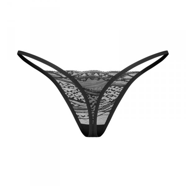 Obsessive Figi stringi otwarte Clara czarne 2-pak