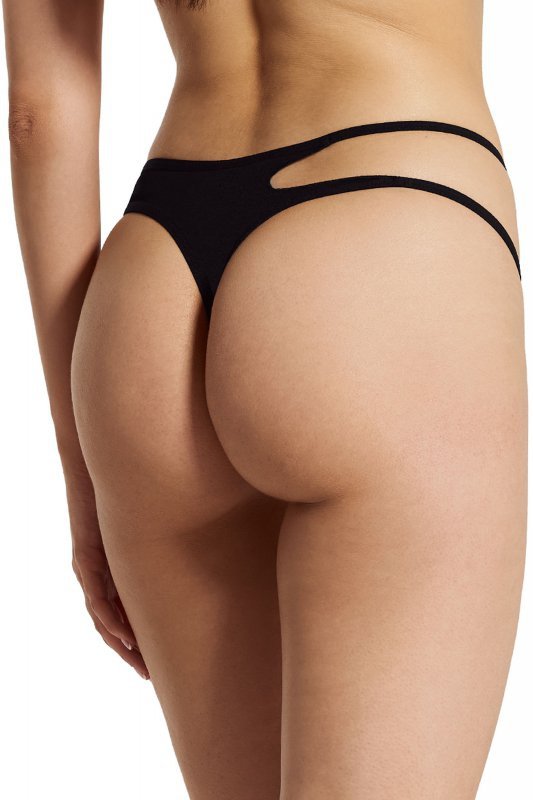 Obsessive Figi stringi otwarte Saturis czarne