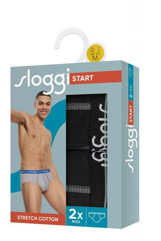 Sloggi Slipy Start Midi 2-pak czarne