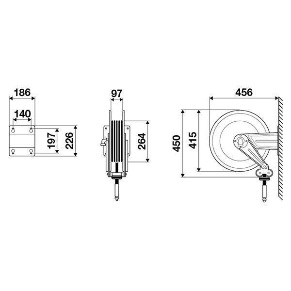 Bęben automatyczny INOX - 200 bar - 20 m
