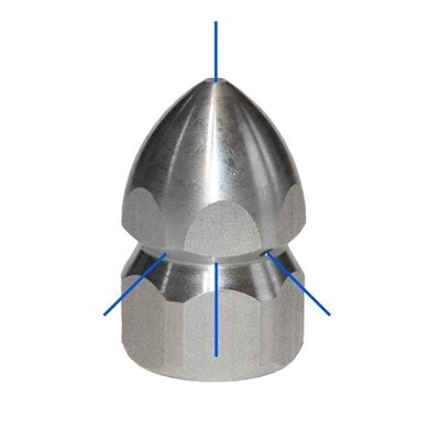 Dysza kanalizacyjna 3/8&quot; F 3+1 - 250