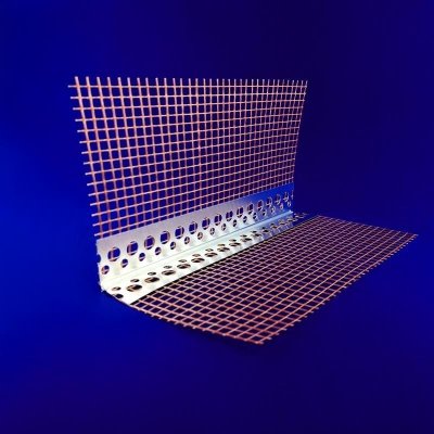 Narożnik aluminiowy z siatką pomarańczową 10 x10 cm, AL25/25/0.35 mm 300 cm