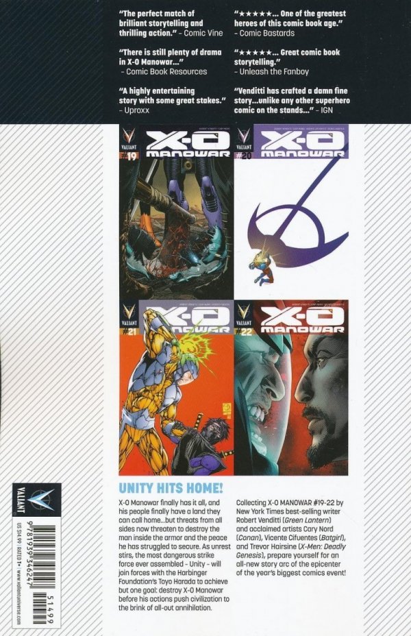 X-O MANOWAR VOL 05 AT WAR WITH UNITY TP [9781939346247]
