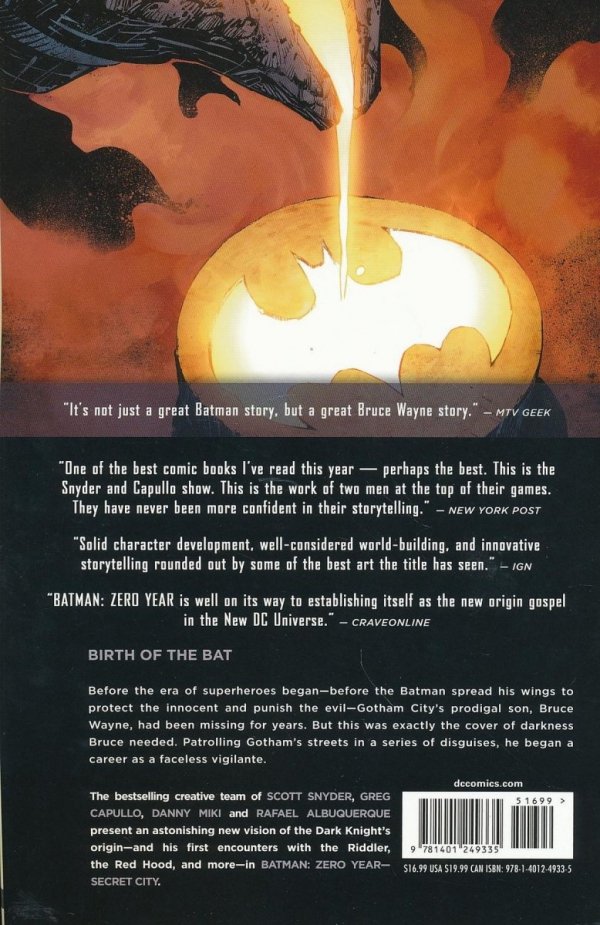 BATMAN VOL 04 ZERO YEAR SECRET CITY TP [9781401249335]