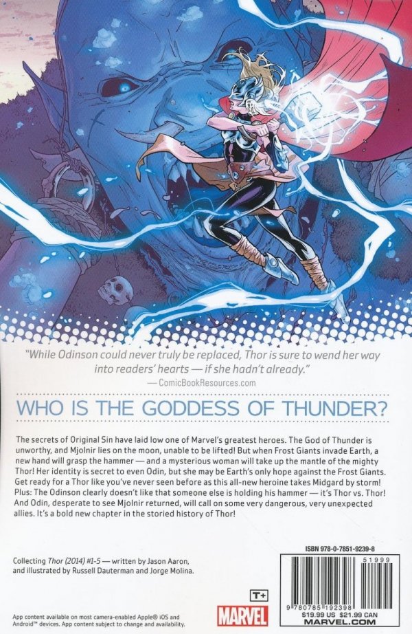 THOR VOL 01 THE GODDESS OF THUNDER TP [9780785192398] **promocja TOMY**