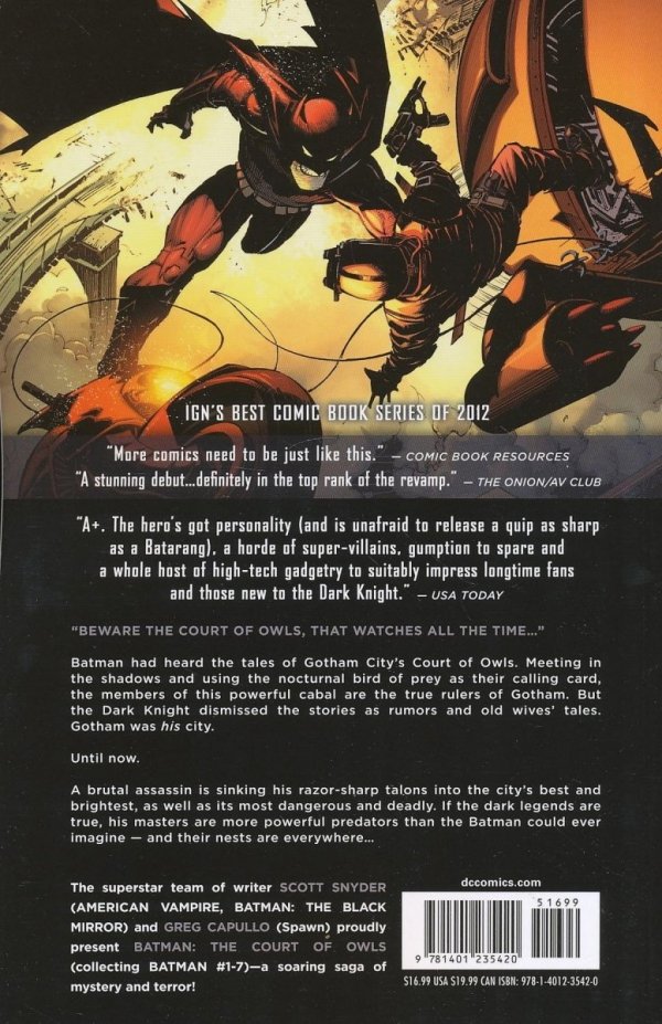 BATMAN VOL 01 THE COURT OF OWLS TP [9781401235420]