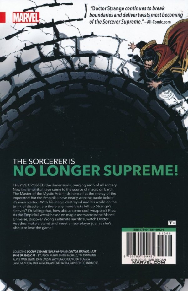 DOCTOR STRANGE VOL 02 THE LAST DAYS OF MAGIC TP [9780785199335] **promocja TOMY**