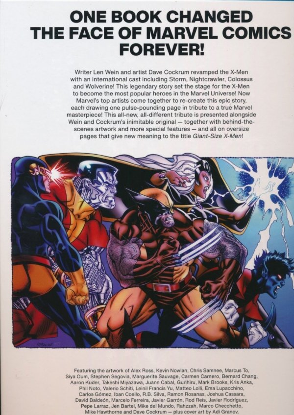 GIANT-SIZE X-MEN TRIBUTE TO WEIN AND COCKRUM GALLERY EDITION HC [9781302930332] **OFERTA SPECJALNA**