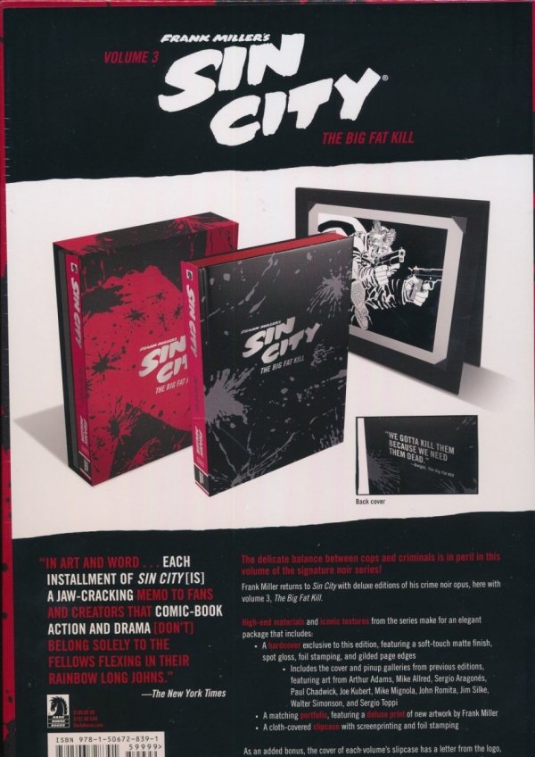 SIN CITY DELUXE EDITION VOL 03 THE BIG FAT KILL HC [9781506728391]