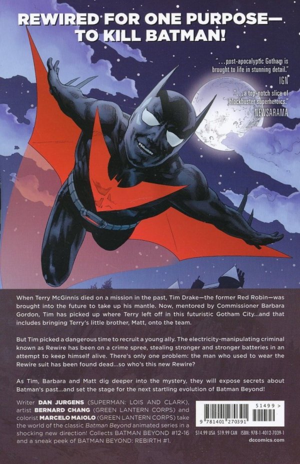 BATMAN BEYOND VOL 03 WIRED FOR DEATH TP [9781401270391] **promocja TOMY**