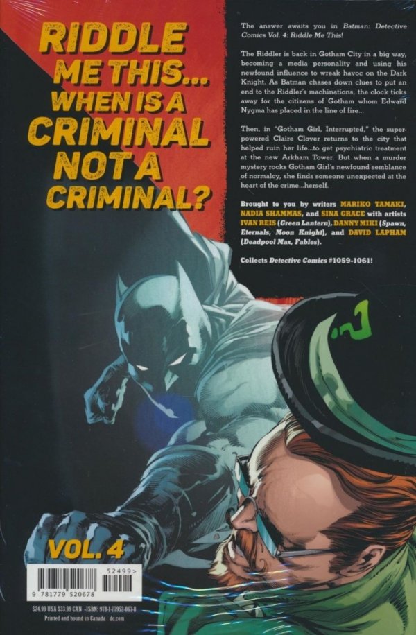 BATMAN DETECTIVE COMICS VOL 04 RIDDLE ME THIS HC [9781779520678]