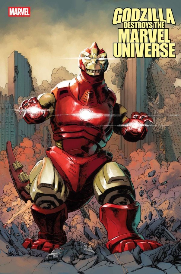 GODZILLA DESTROYS THE MARVEL UNIVERSE #3 DAVE WACHTER MARVELIZED IRON MAN-ZILLA VARIANT [75960621228600341]