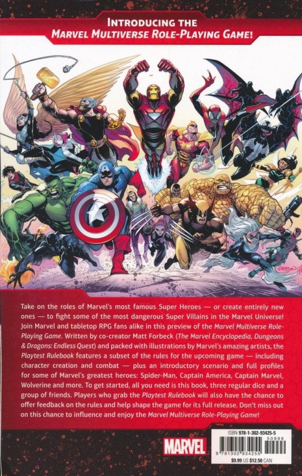 MARVEL MULTIVERSE ROLE-PLAYING GAME PLAYTEST RULEBOOK TP [VARIANT] [9781302934255] **promocja TOMY**