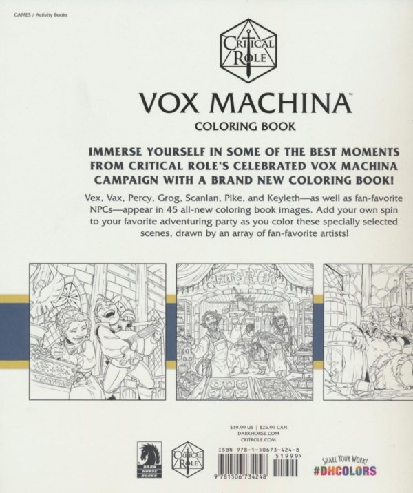 CRITICAL ROLE VOX MACHINA COLORING BOOK TP [9781506734248]