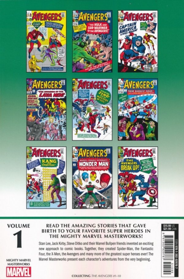 MIGHTY MARVEL MASTERWORKS THE AVENGERS THE COMING OF THE AVENGERS TP [STANDARD] [9781302929787]