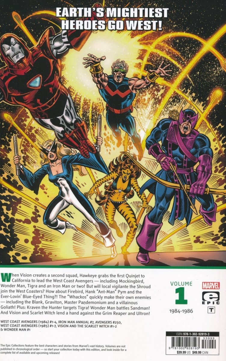 AVENGERS WEST COAST EPIC COLLECTION HOW THE WEST WAS WON SC [9781302928193]