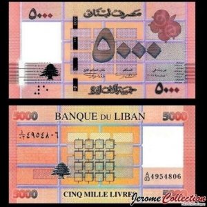 LIBAN Banknot 1000 Livres 2021 UNC