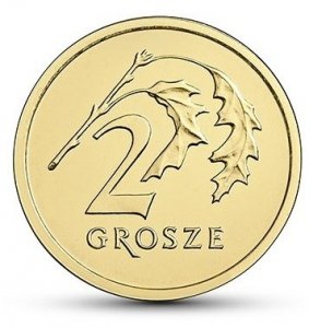 2 Grosze gr 2012 mennicza z woreczka 