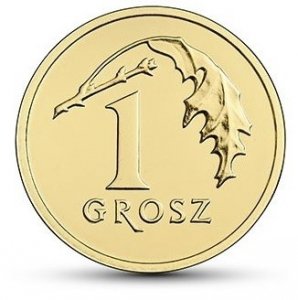 1 Grosz gr 2012 mennicza z woreczka 
