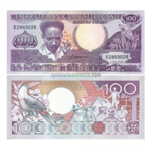 SURINAM Banknot 100 Guldenów 2021 UNC