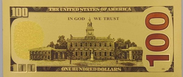 BANKNOT FANTAZYJNY POZŁACANY 100 DOLARÓW USA
