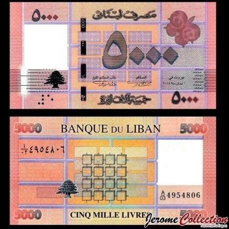 LIBAN Banknot 1000 Livres 2021 UNC