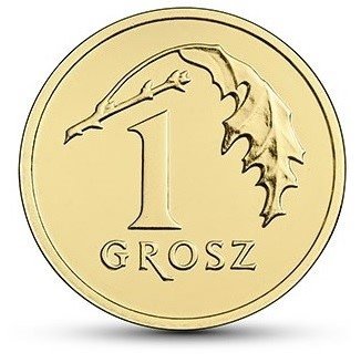 1 Grosz gr 2021 mennicza z woreczka 