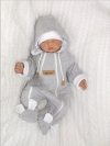 Kombinezon bawełniany na 2 zamki - SZARY