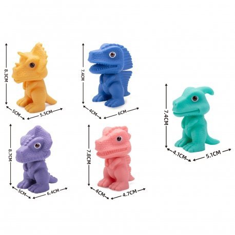 WOOPIE Elastyczna Kostka Sensoryczna Sorter dla Dzieci Kolorowe Dinozaury 6 el.