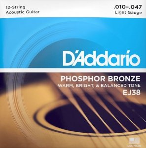 Struny D'ADDARIO Phosphor Bronze EJ38 (10-47)12str