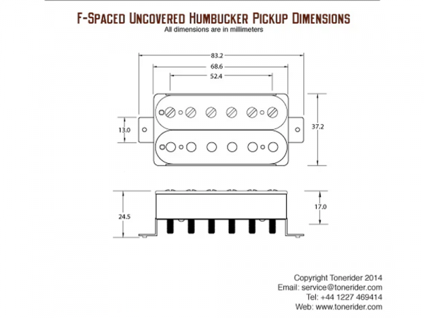 TONERIDER Alnico 2 Classics F-Spaced (AN, bridge)