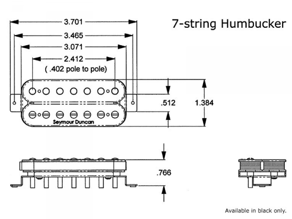 SEYMOUR DUNCAN SH-4 JB Classic 7str (BK, bridge)