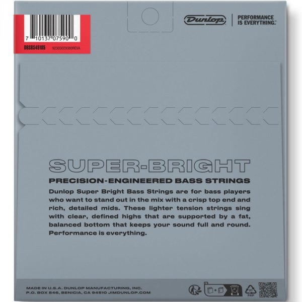 Struny DUNLOP Super Bright Steel (45-105)