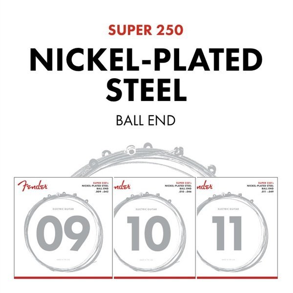 Struny FENDER Super 250L Nickel-Plated (09-42)